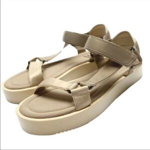 NEW Zara Sandals Velcro Beige Tan 41